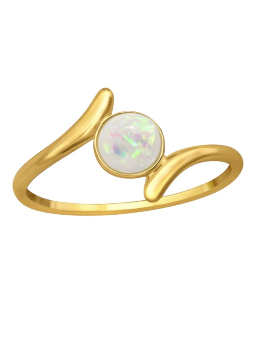 14K Gold Vermeil Bypass Opal Ring